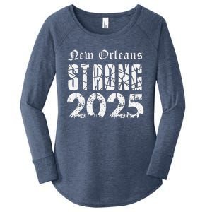 Nola Strong 2025 Never Forget New Orleans Support Women's Perfect Tri Tunic Long Sleeve Shirt