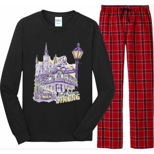 Nola Strong 2025 Rednew Orleans Support Long Sleeve Pajama Set