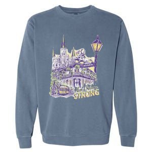 Nola Strong 2025 Rednew Orleans Support Garment-Dyed Sweatshirt