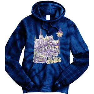 Nola Strong 2025 Rednew Orleans Support Tie Dye Hoodie