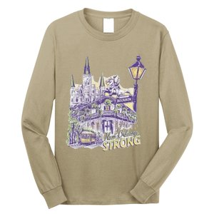 Nola Strong 2025 Rednew Orleans Support Long Sleeve Shirt