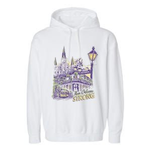 Nola Strong 2025 Rednew Orleans Support Garment-Dyed Fleece Hoodie