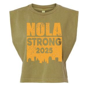 Nola Strong 2025 Never Forget New Orleans Garment-Dyed Women's Muscle Tee