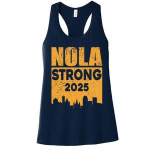 Nola Strong 2025 Never Forget New Orleans Women's Racerback Tank