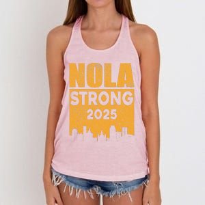 Nola Strong 2025 Never Forget New Orleans Women's Knotted Racerback Tank