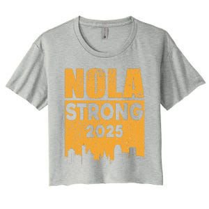 Nola Strong 2025 Never Forget New Orleans Women's Crop Top Tee