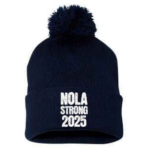 Nola Strong 2025 Never Forget New Orleans Support Pom Pom 12in Knit Beanie