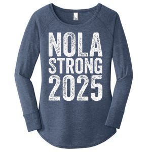 Nola Strong 2025 Never Forget New Orleans Support Women's Perfect Tri Tunic Long Sleeve Shirt