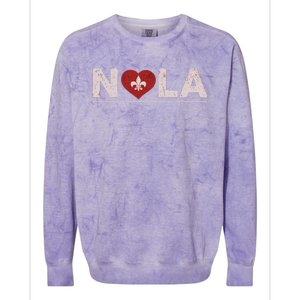 Nola Strong 2025 New Orleans Support Colorblast Crewneck Sweatshirt