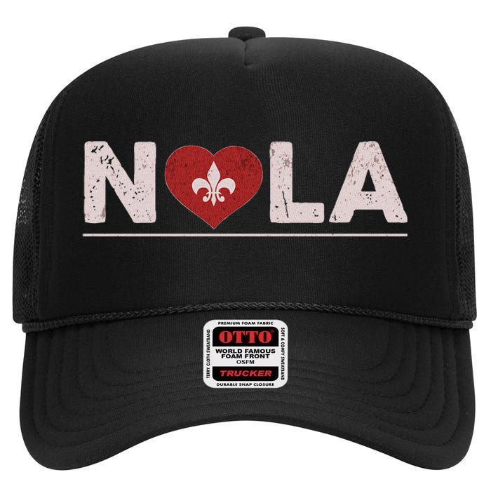 Nola Strong 2025 New Orleans Support High Crown Mesh Back Trucker Hat