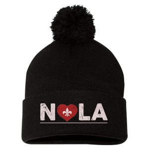 Nola Strong 2025 New Orleans Support Pom Pom 12in Knit Beanie