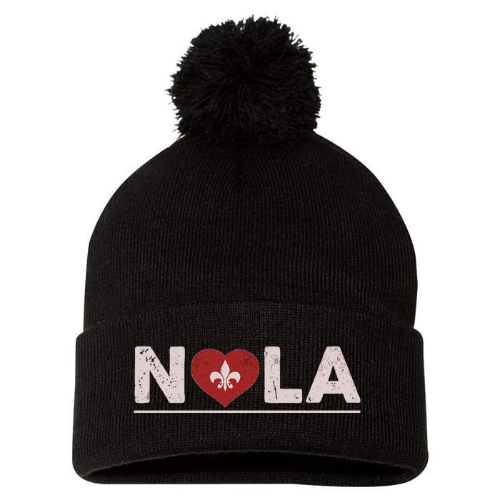 Nola Strong 2025 New Orleans Support Pom Pom 12in Knit Beanie