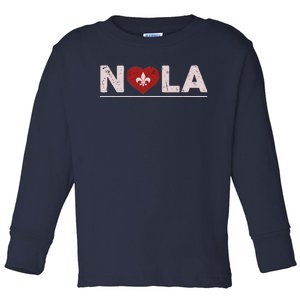 Nola Strong 2025 New Orleans Support Toddler Long Sleeve Shirt