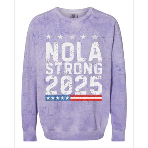 Nola Strong 2025 New Orleans Colorblast Crewneck Sweatshirt