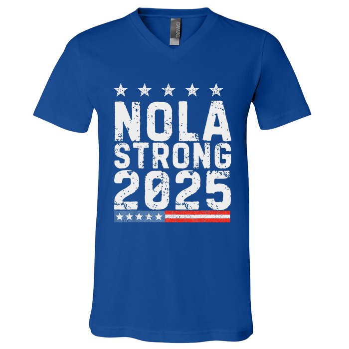 Nola Strong 2025 New Orleans V-Neck T-Shirt