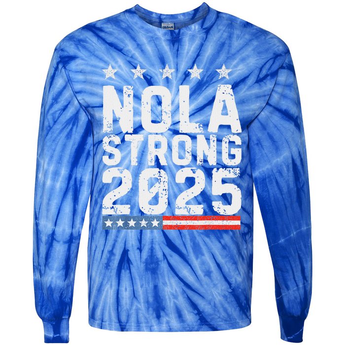 Nola Strong 2025 New Orleans Tie-Dye Long Sleeve Shirt