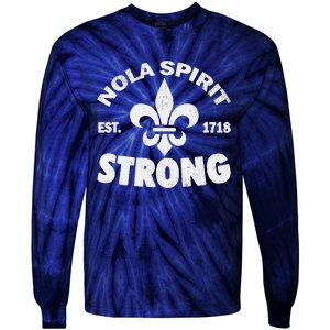 Nola Strong 2025 Never Forget New Orleans Support Funny Tie-Dye Long Sleeve Shirt