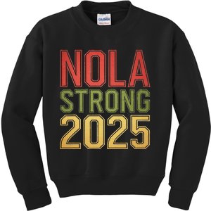 Nola Strong 2025 New Orleans Resilient Community Pride Kids Sweatshirt