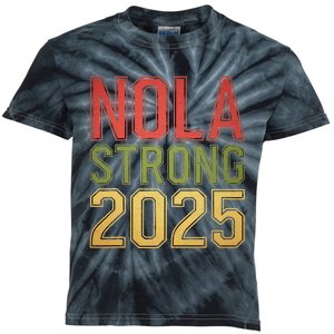 Nola Strong 2025 New Orleans Resilient Community Pride Kids Tie-Dye T-Shirt