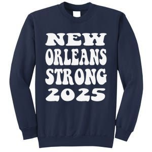 Nola Strong 2025 Never Forget New Orleans Funny Reto Groovy Sweatshirt