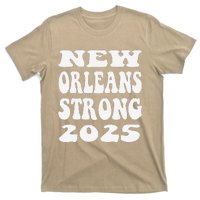 Nola Strong 2025 Never Forget New Orleans Funny Reto Groovy T-Shirt