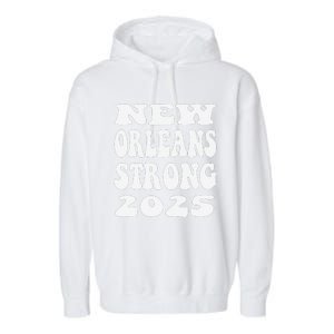 Nola Strong 2025 Never Forget New Orleans Funny Reto Groovy Garment-Dyed Fleece Hoodie