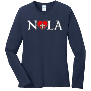 Nola Strong 2025 New Orleans Support Ladies Long Sleeve Shirt