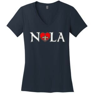 Nola Strong 2025 New Orleans Support Women's V-Neck T-Shirt