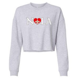 Nola Strong 2025 New Orleans Support Cropped Pullover Crew