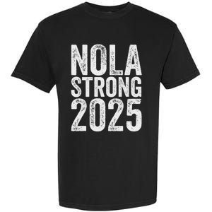 Nola Strong 2025 Red New Orleans Support Garment-Dyed Heavyweight T-Shirt