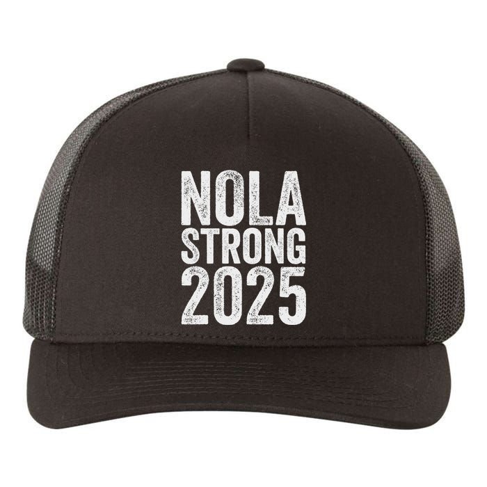 Nola Strong 2025 Red New Orleans Support Yupoong Adult 5-Panel Trucker Hat