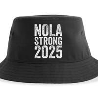 Nola Strong 2025 Red New Orleans Support Sustainable Bucket Hat