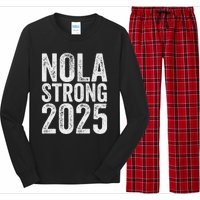 Nola Strong 2025 Red New Orleans Support Long Sleeve Pajama Set