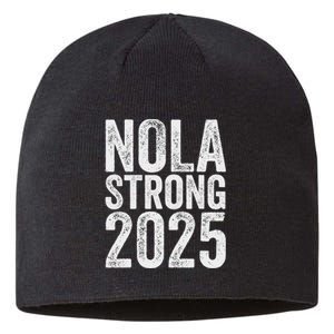 Nola Strong 2025 Red New Orleans Support Sustainable Beanie