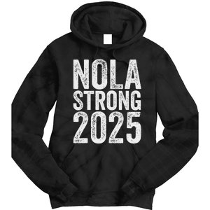 Nola Strong 2025 Red New Orleans Support Tie Dye Hoodie