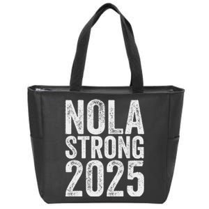 Nola Strong 2025 Red New Orleans Support Zip Tote Bag