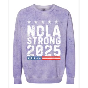 Nola Strong 2025 New Orleans Resilient Community Pride Colorblast Crewneck Sweatshirt