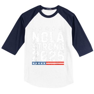 Nola Strong 2025 New Orleans Resilient Community Pride Baseball Sleeve Shirt