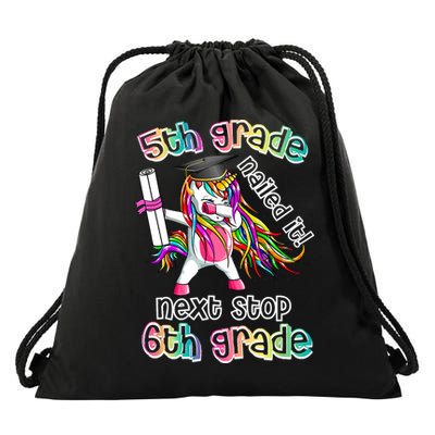 Next Stop 6th Grade 5th Grade Nailed It Graduation Unicorn Drawstring Bag