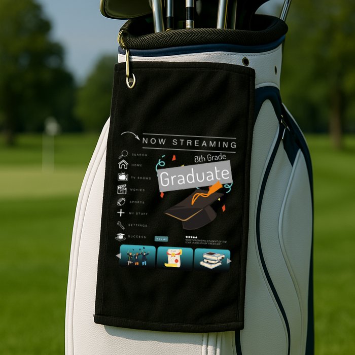 Now Streaming 8th Grade Graduation Funny Graduate Quote .Png Golf Towel