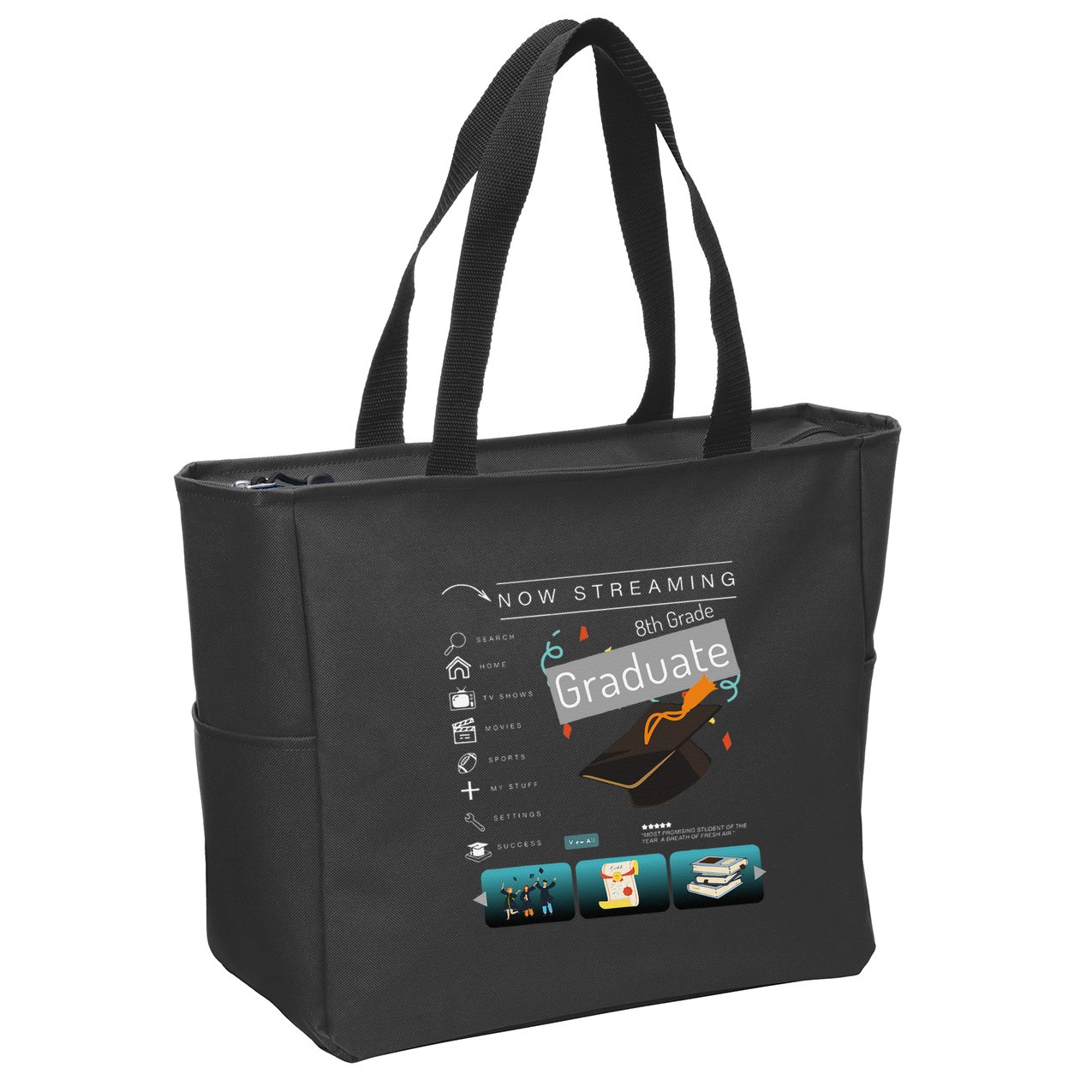 Now Streaming 8th Grade Graduation Funny Graduate Quote .Png Zip Tote Bag