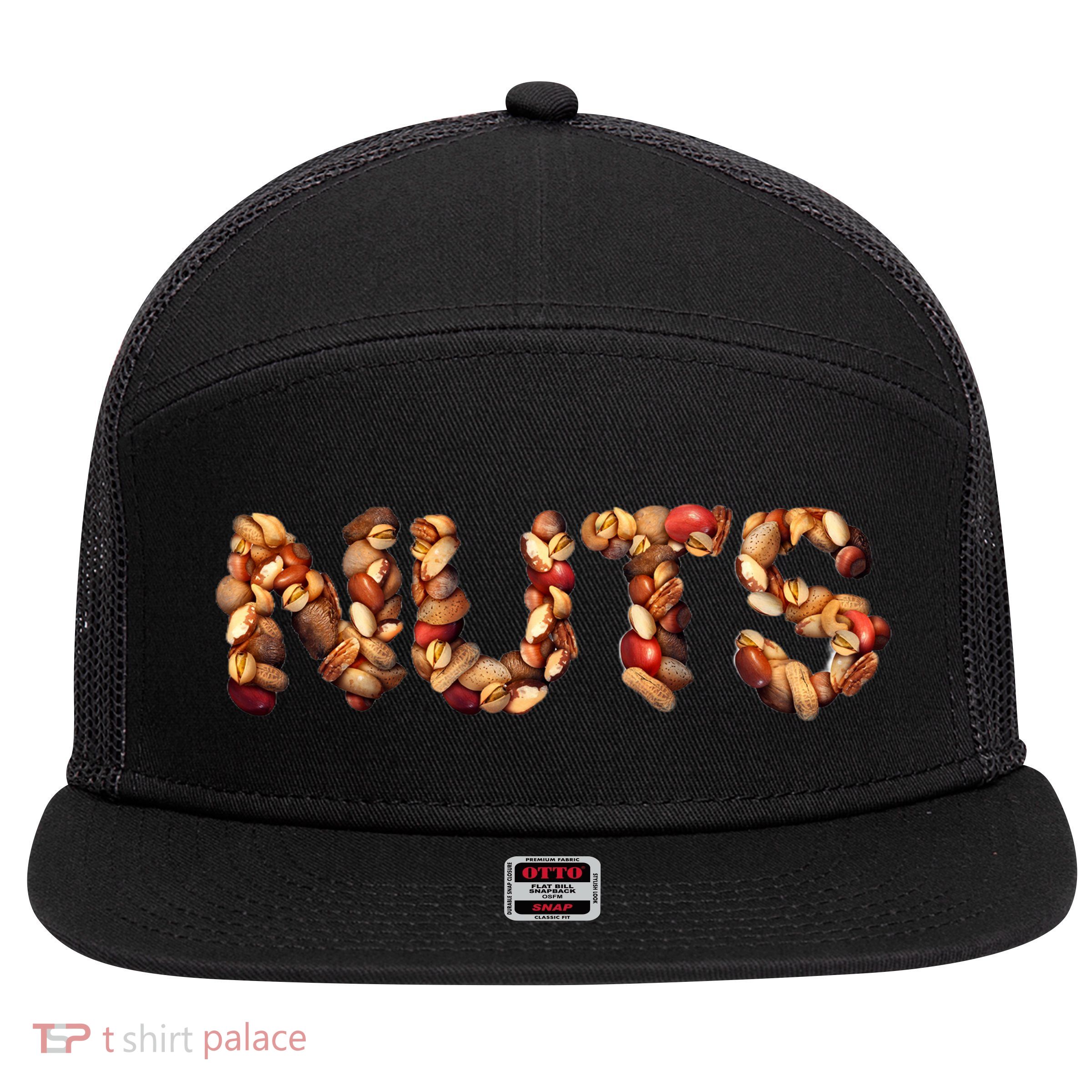 Nuts Symbol As Letters 7 Panel Mesh Trucker Snapback Hat