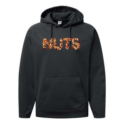 Nuts Symbol As Letters Performance Fleece Hoodie