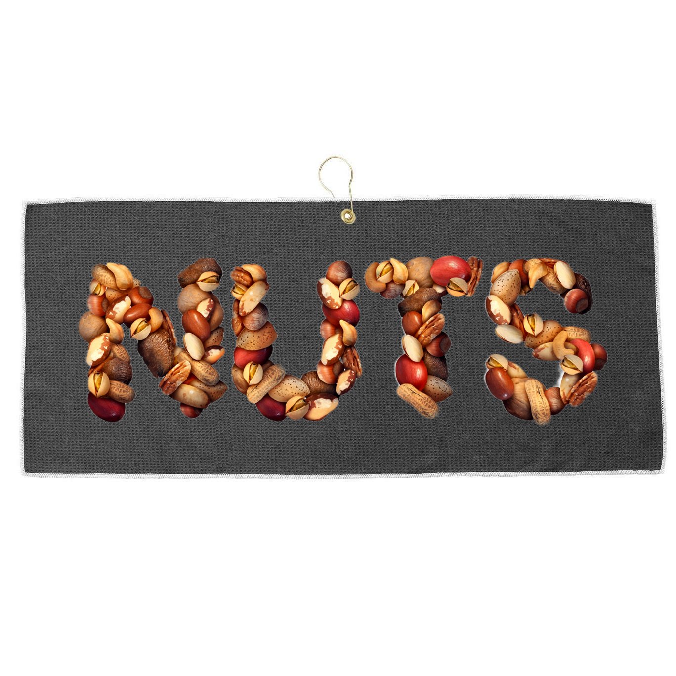 Nuts Symbol As Letters Large Microfiber Waffle Golf Towel