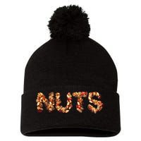 Nuts Symbol As Letters Pom Pom 12in Knit Beanie