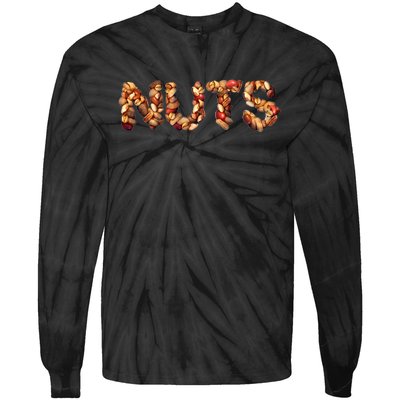 Nuts Symbol As Letters Tie-Dye Long Sleeve Shirt