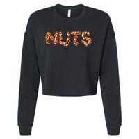 Nuts Symbol As Letters Cropped Pullover Crew