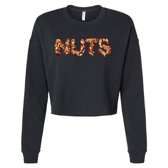Nuts Symbol As Letters Cropped Pullover Crew