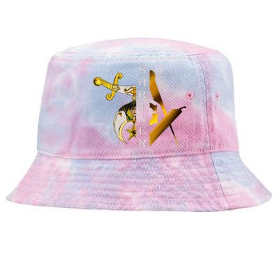 Noble Shriner And Mason Classic Symbol Tie-Dyed Bucket Hat