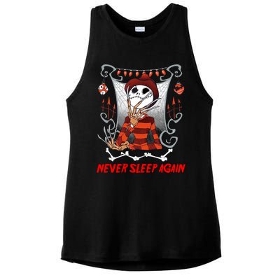 Never Sleep Again Scary Horror Nightmare Halloween Costume Ladies PosiCharge Tri-Blend Wicking Tank